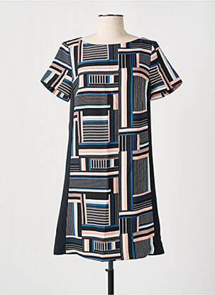 Robe courte fermeture zippée au dos manches courtes noir ESPRIT femme