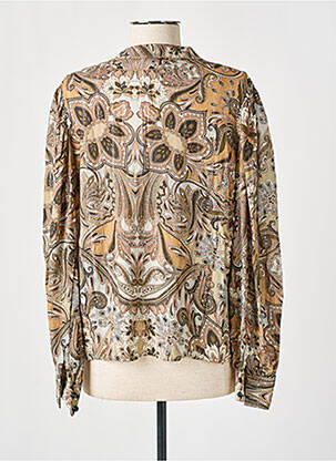 Blouse légère et transparente manches longues marron PLEASE femme