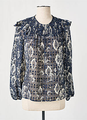 Blouse légère et transparente manches longues bleu SALSA femme