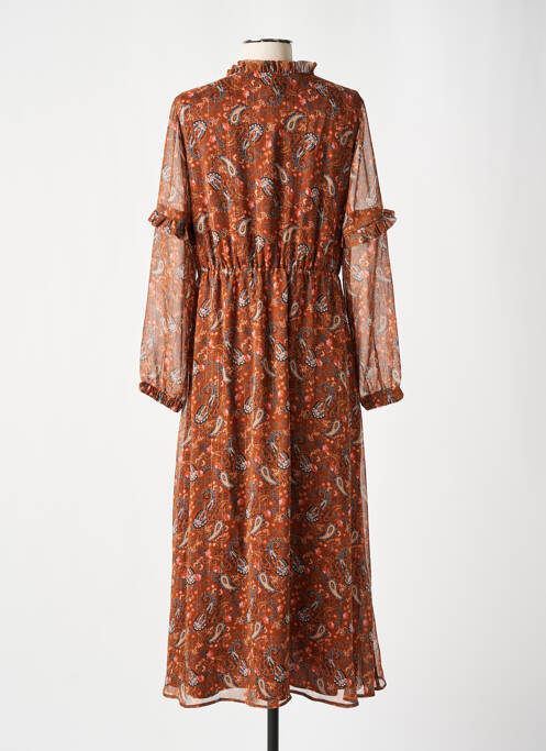 Robe mi-longue marron C'EST BEAU LA VIE pour femme
