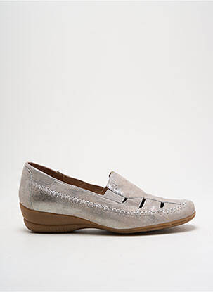 Mocassins nubuck talon plat jusqu'à 3cm argent GEO-REINO femme
