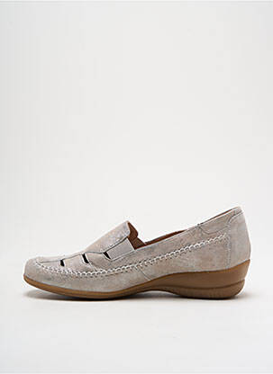 Mocassins nubuck talon plat jusqu'à 3cm argent GEO-REINO femme