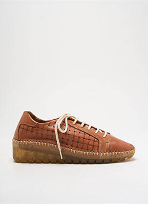 Chaussures de confort tissage satiné talon de 4 à 6cm marron WIKERS femme