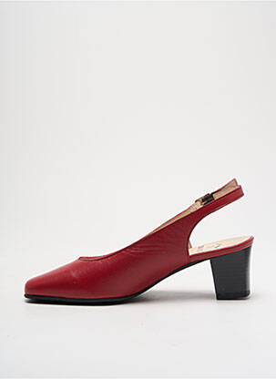 Escarpins bout carré talon de 4 à 6cm rouge MARCO femme