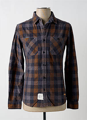 Chemise manches longues manches longues bleu EDC homme