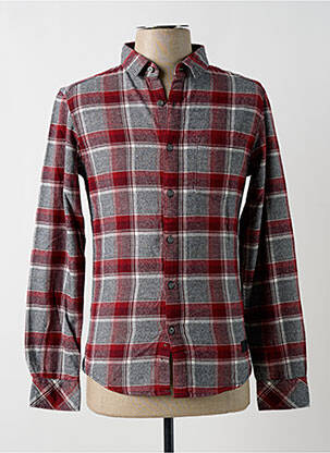 Chemise manches longues manches longues rouge EDC homme