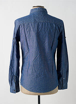 Chemise manches longues poches bleu EDC homme