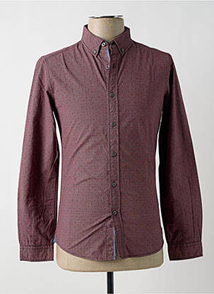 Chemise manches longues manches longues rouge EDC homme