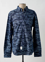 Chemise manches longues imprimé fantaisie bleu EDC homme