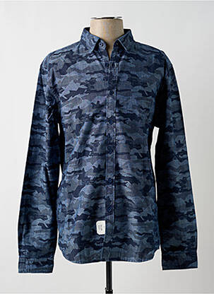 Chemise manches longues imprimé fantaisie bleu EDC homme