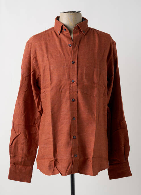 Chemise manches longues orange ETERNA pour homme