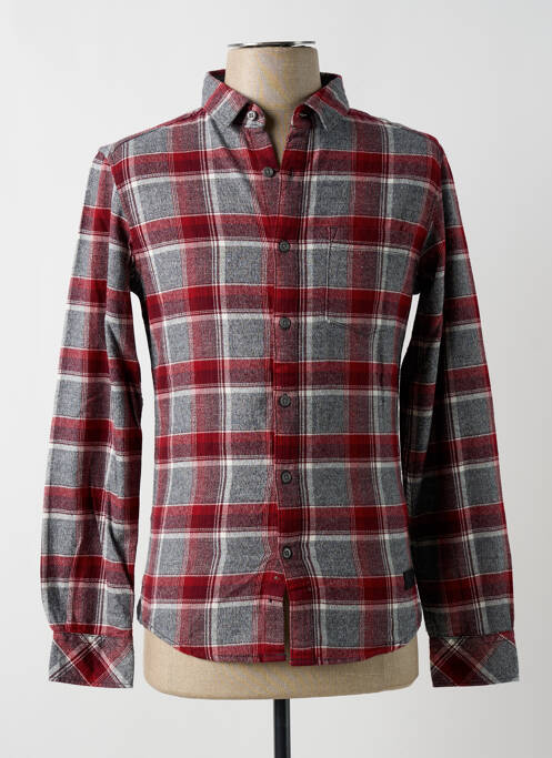 Chemise manches longues rouge EDC pour homme