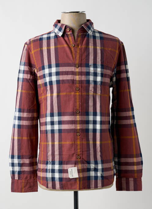 Chemise manches longues rouge EDC pour homme