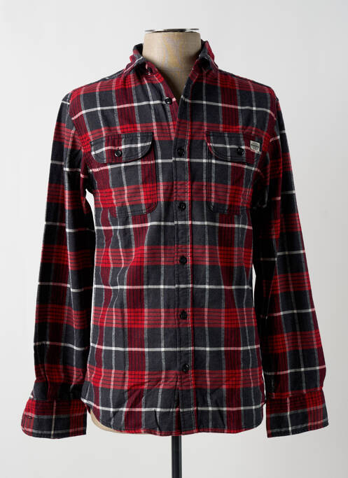 Chemise manches longues rouge JACK & JONES pour homme