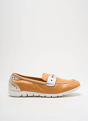Mocassins tissage satiné talon plat jusqu'à 3cm orange FOLIE'S femme