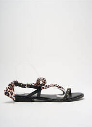 Sandales/nu pieds chiquet talon plat jusqu'à 3cm noir ELUE PAR NOUS femme