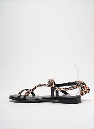Sandales/nu pieds chiquet talon plat jusqu'à 3cm noir ELUE PAR NOUS femme