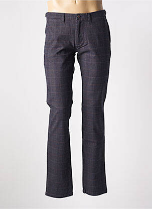 Pantalon slim fermeture zippée sous rabat boutonné bleu RED POINT homme