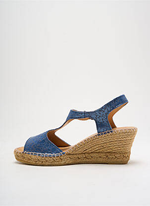 Espadrilles tissage satiné talon de 4 à 6cm bleu JOSE TOLEDO femme
