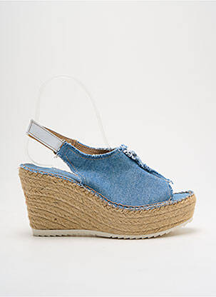 Espadrilles bout ouvert talon de 7 à 9cm bleu JOSE TOLEDO femme