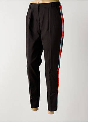 Pantalon chino broderie galons latéraux taille haute noir LES P'TITES BOMBES femme