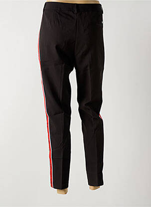 Pantalon chino broderie galons latéraux taille haute noir LES P'TITES BOMBES femme