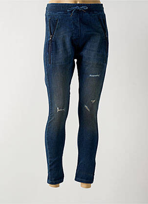 Jeans coupe slim effet usé délavé taille normale bleu ZHRILL femme