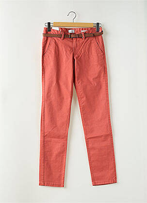 Pantalon chino tissage popeline taille basse orange EDC homme