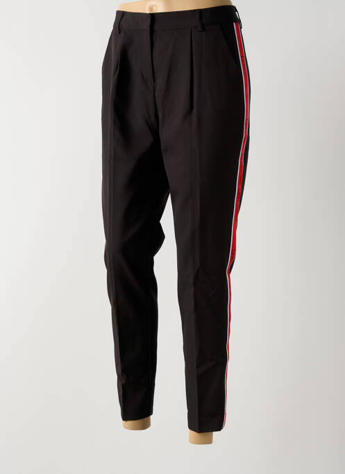 Pantalon chino broderie galons latéraux taille haute noir LES P'TITES BOMBES femme