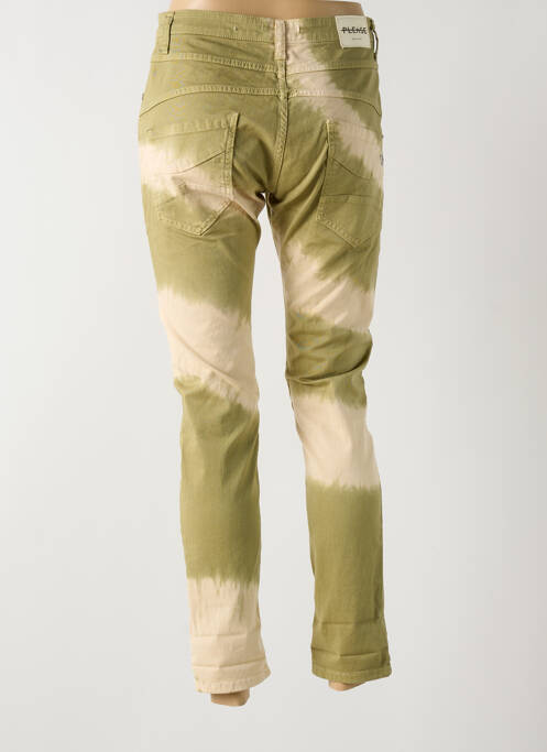Jeans coupe slim stretch taille basse vert PLEASE femme