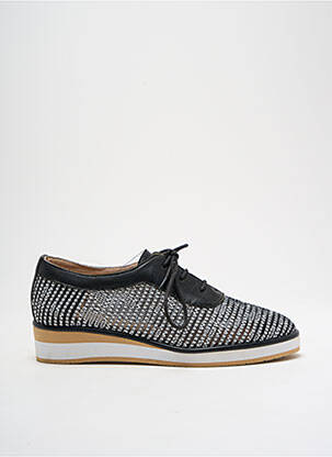Derbies tissage satiné talon plat jusqu'à 3cm noir FUGITIVE BY FRANCESCO ROSSI femme