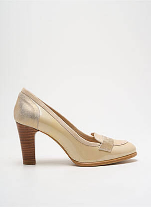 Escarpins matière lisse talon de 4 à 6cm beige GADEA femme