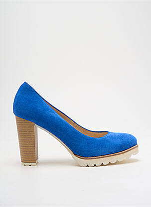 Escarpins nubuck talon de 7 à 9cm bleu GADEA femme