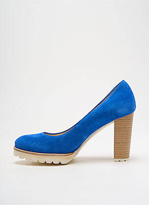 Escarpins nubuck talon de 7 à 9cm bleu GADEA femme