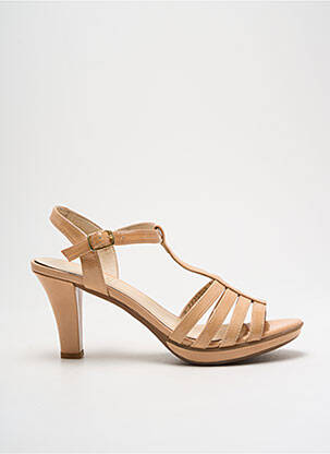 Sandales/nu pieds matière lisse talon de 4 à 6cm beige GADEA femme