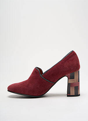 Mocassins nubuck talon de 4 à 6cm violet GOLD BUTTON femme
