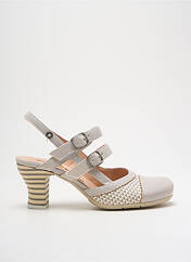 Sandales/Nu pieds gris GOLD BUTTON pour femme seconde vue