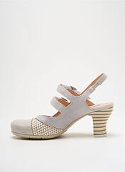 Sandales/Nu pieds gris GOLD BUTTON pour femme seconde vue
