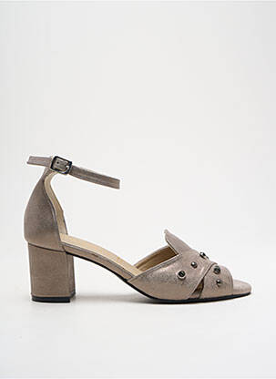 Sandales/nu pieds tissage satiné talon de 4 à 6cm marron DORKING femme