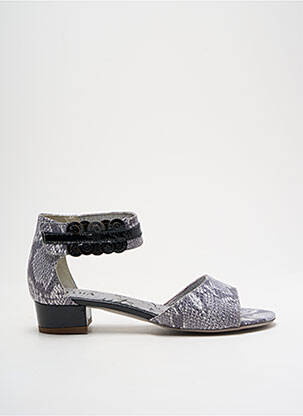 Sandales/nu pieds tissage satiné talon plat jusqu'à 3cm gris UN TOUR EN VILLE femme