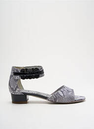 Sandales/nu pieds tissage satiné talon plat jusqu'à 3cm gris UN TOUR EN VILLE femme