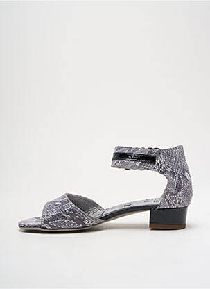 Sandales/nu pieds tissage satiné talon plat jusqu'à 3cm gris UN TOUR EN VILLE femme