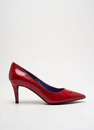 Escarpins matière lisse talon de 4 à 6cm rouge COULEUR POURPRE femme