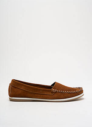 Mocassins bout rond talon plat jusqu'à 3cm marron AXELL femme