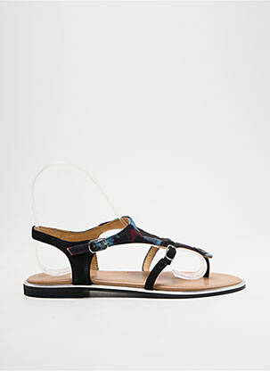 Tongs impression talon plat jusqu'à 3cm noir ADIGE femme