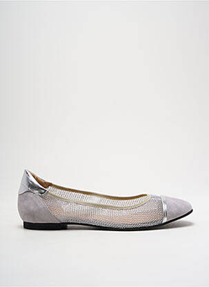 Ballerines tissage satiné talon plat jusqu'à 3cm argent ADIGE femme