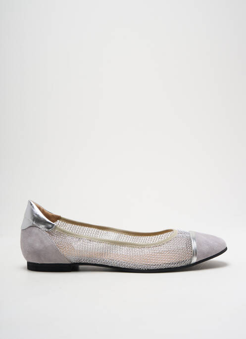 Ballerines tissage satiné talon plat jusqu'à 3cm argent ADIGE femme