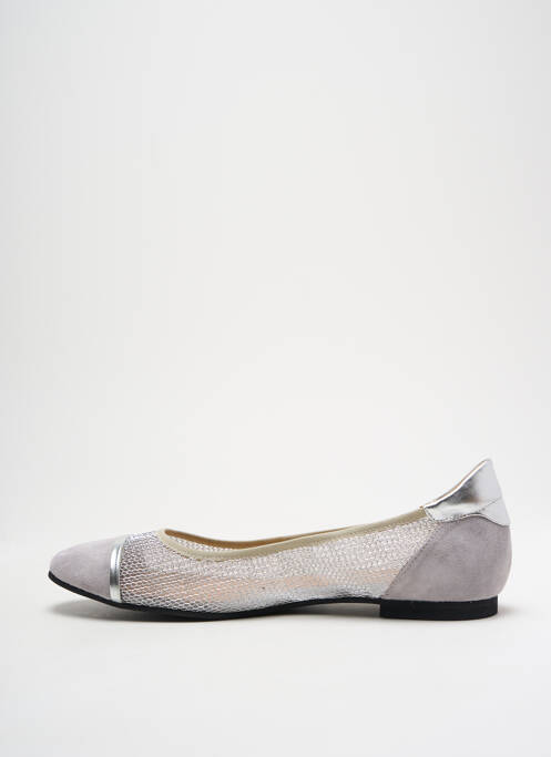 Ballerines tissage satiné talon plat jusqu'à 3cm argent ADIGE femme