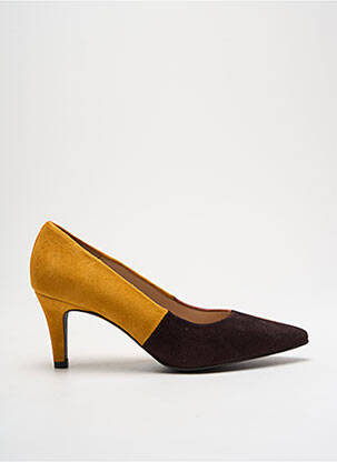 Escarpins nubuck talon de 4 à 6cm jaune BRENDA ZARO femme