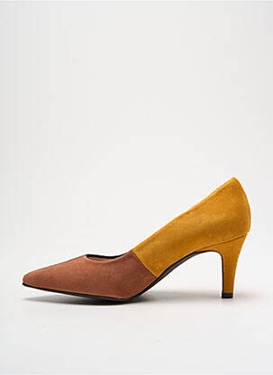 Escarpins nubuck talon de 4 à 6cm jaune BRENDA ZARO femme